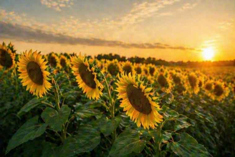 Sonnenblumen folgen der Sonne